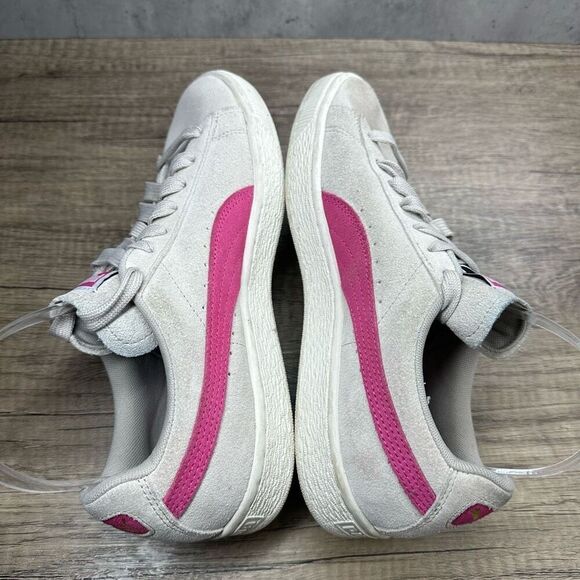 Puma~Women's~Suede Gray/Pink Classic Comfort Shoes Sneakers~Size 9 - Picture 6 of 8
